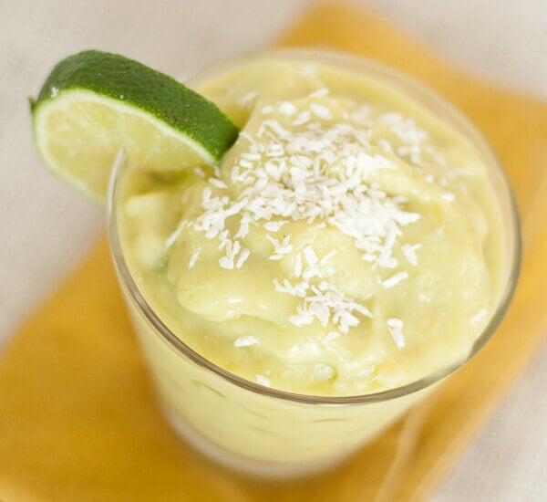 pineapple, coconut, avocado smoothie